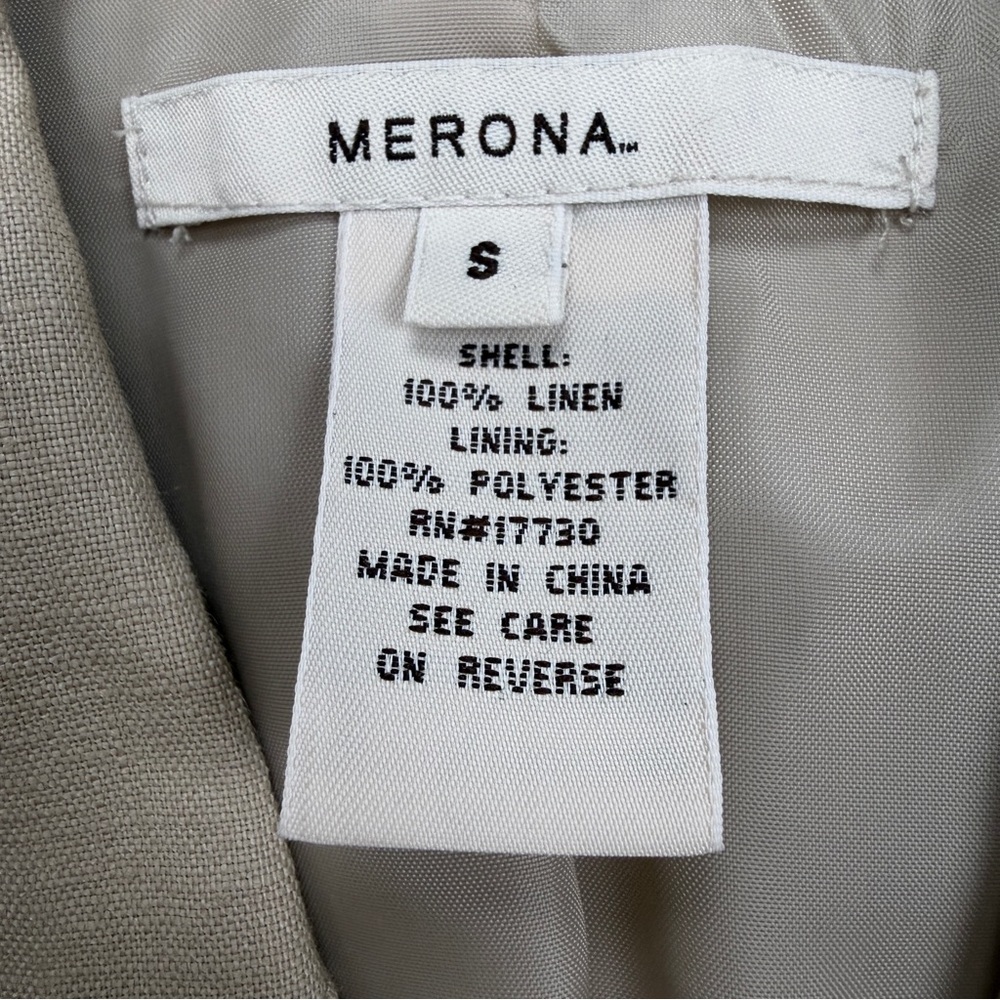 Merona Beige Linen Blazer with Button Details - Picture 8 of 9